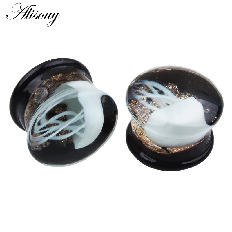 Alisouy, новинка, 1 шт., медузы, морские животные, стеклянный расширитель ушей, заглушка, измерительные приборы, серьги, пирсинг, экспандер, телесный туннель, носилки, ювелирные изделия для тела