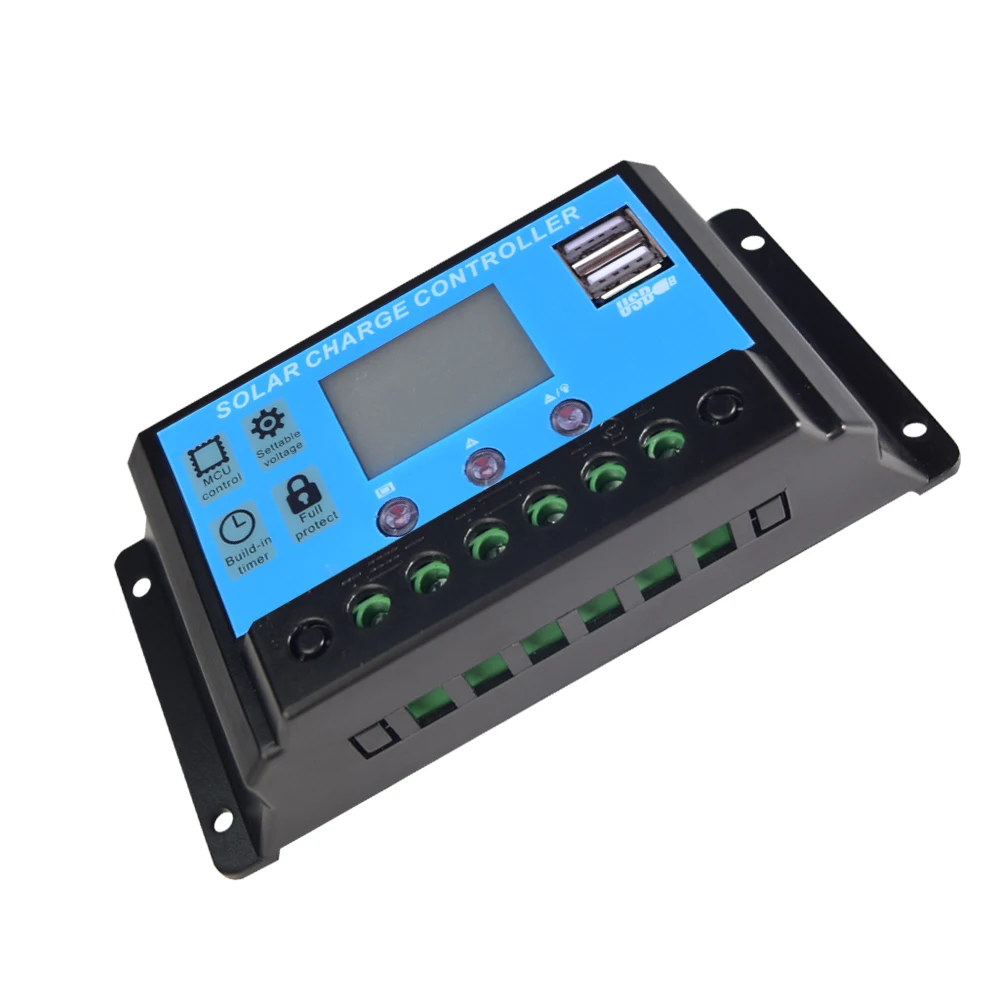 контроллер для солнечных батарей 10A 20A 30A 40A 12В/24В ШИМ двойной USB выход Солнечный