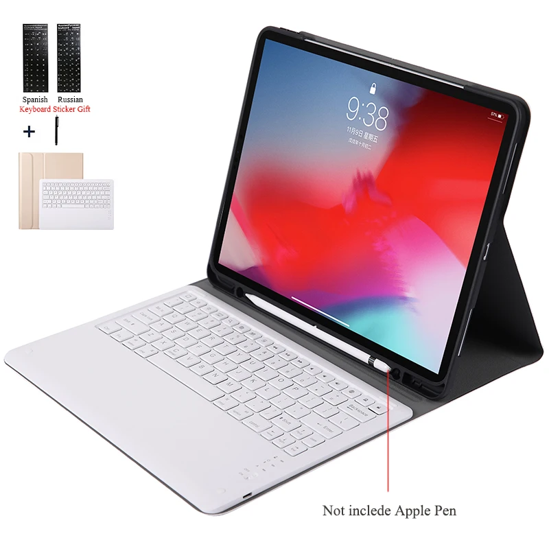 Съемный чехол для клавиатуры iPad Pro 12 9 2018 WiFi Bluetooth клавиатура Тонкий флип кожаный