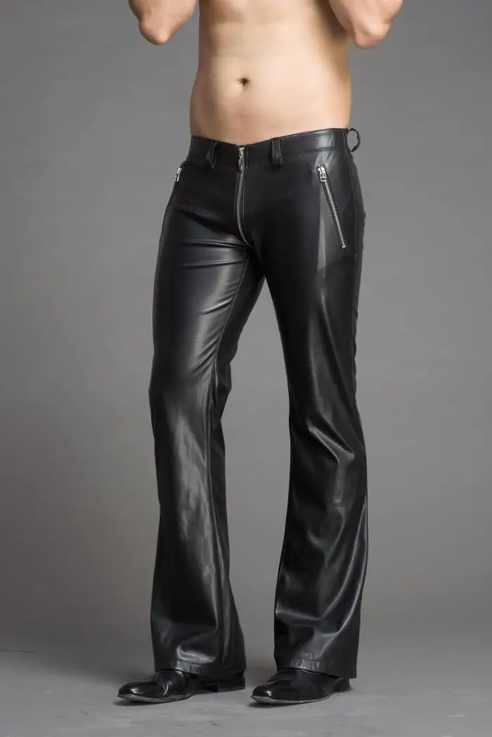 29 39! Мужская одежда новинка тонкие модные кожаные брюки размера плюс сценические