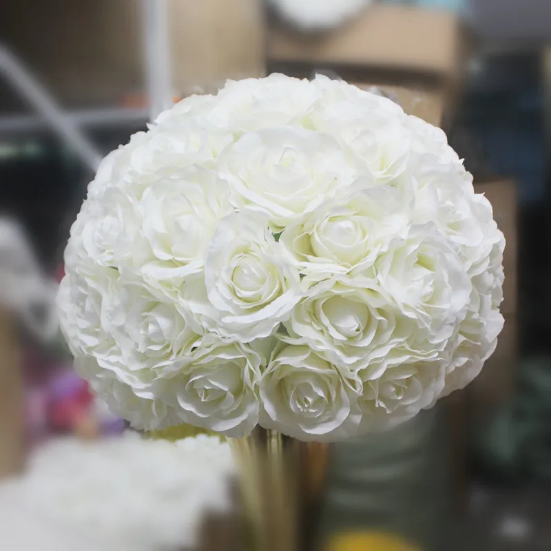 

2018 SPR 35cm-40cm dia. wedding table centerpiece artificial flower ball kissing flower ball party backdrop decorations floral