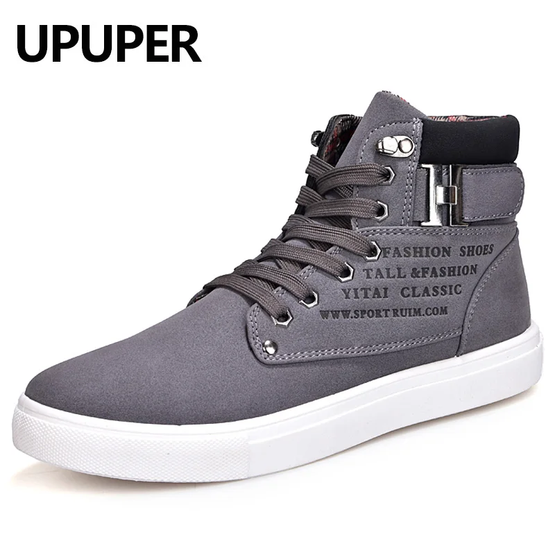 UPUPER Fashion Men's Casual Shoes Men High Top Lace-up Flat For Sudent Large Size 38-47 zapatos mujer hombre | Обувь