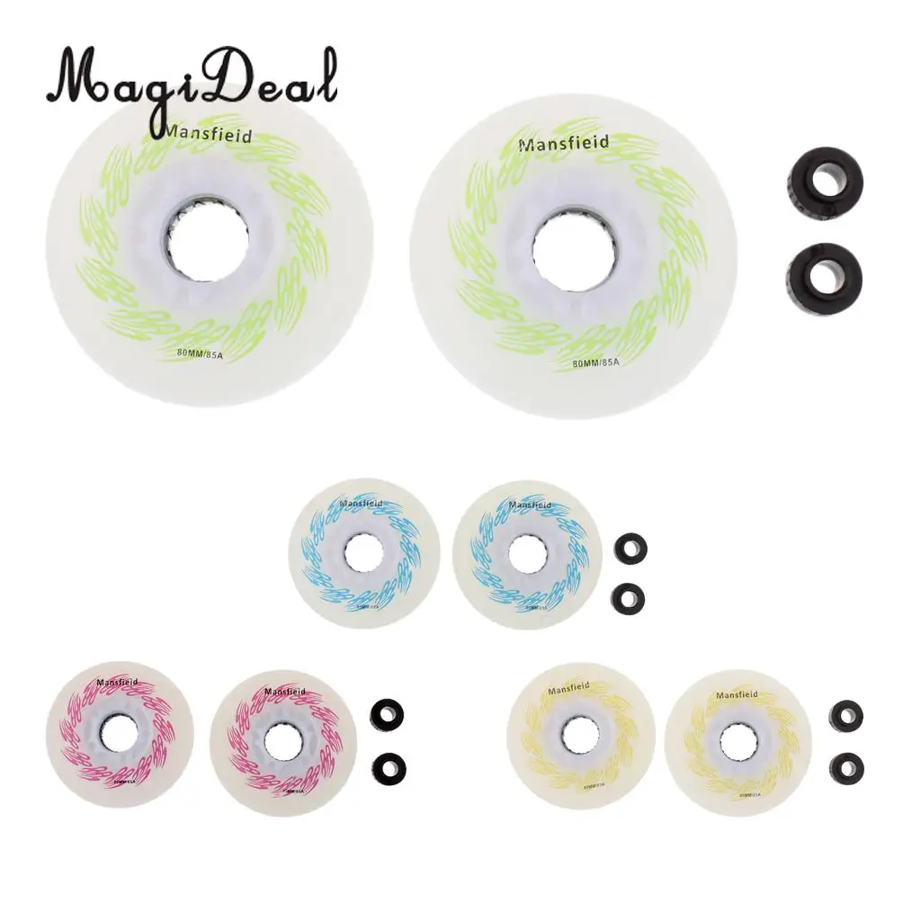 Раздвижные колеса для катания на роликах MagiDeal 2 шт. со светодиодной подсветкой 80