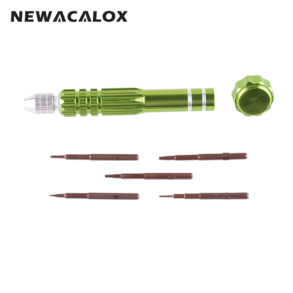 NEWACALOX 5 в 1 Набор инструментов для ремонта, набор прецизионных магнитных отверток Torx для iPhone, мобильных телефонов, ноутбуков, солнцезащитных очков 2 шт./лот