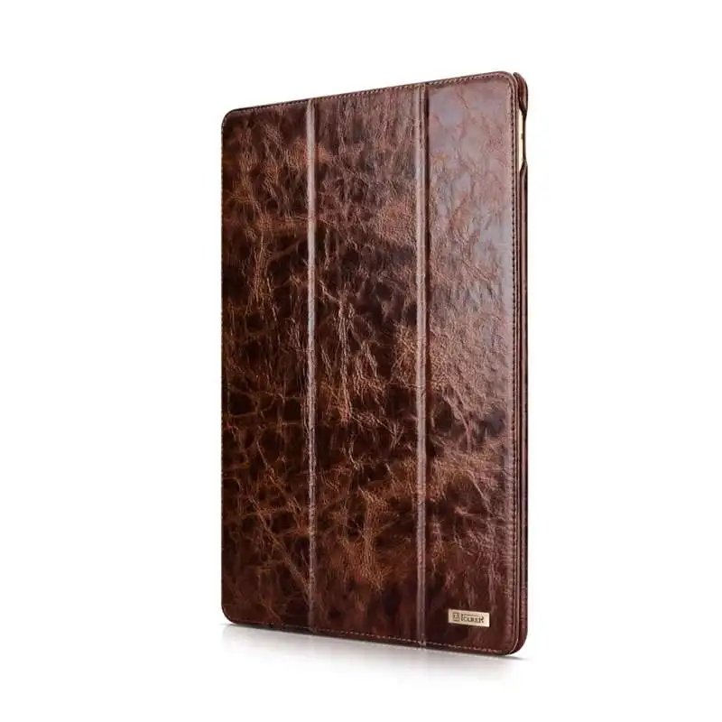 1 Чехол-книжка Icarer Oil Wax в винтажном стиле из натуральной кожи для iPad Pro 12,9(, Ретро стиль, Воловья кожа, флип-чехол для iPad Pro 12,9 - Цвет: 1