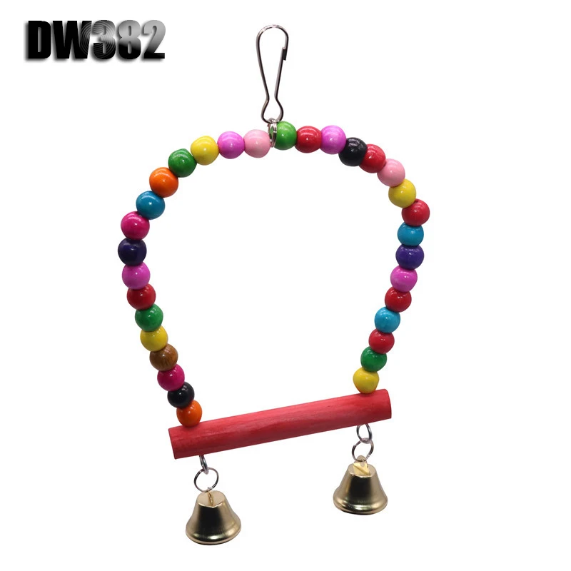 DW382 1 шт. аксессуары для птичьей клетки из цельного дерева игрушка для укуса птиц попугай Висячие ювелирные изделия Аксессуары для птиц товары для украшения дома - Цвет: DW382
