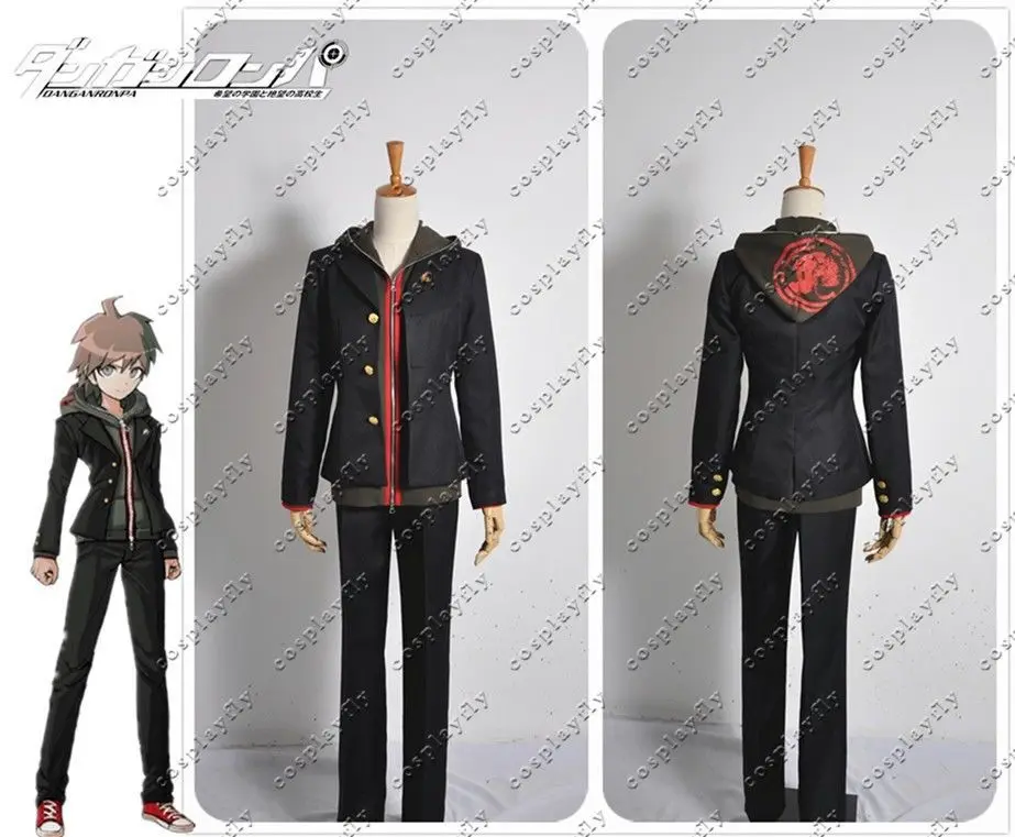 Мужской/женский костюм для косплея Dangan Ronpa Makoto Naegi куртка с капюшоном и штаны