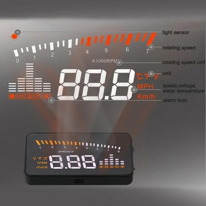 3 дюймовый X5 OBD Автомобильный дисплей на головке авто монитор скорости GPS HUD