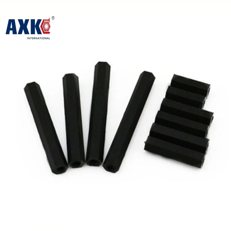 Axk 100 шт./лот M3 * 10 M3x10 черная нейлоновая пластиковая промежуточная распорка с