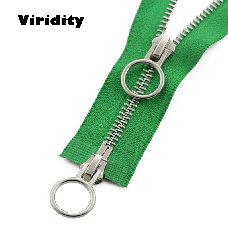 Viridity 5# разъемная застежка-молния двойной круг ползунки 60/70/80/90/100/120/150 см автоматический металлический замок застежки-молнии - Цвет: Viridity