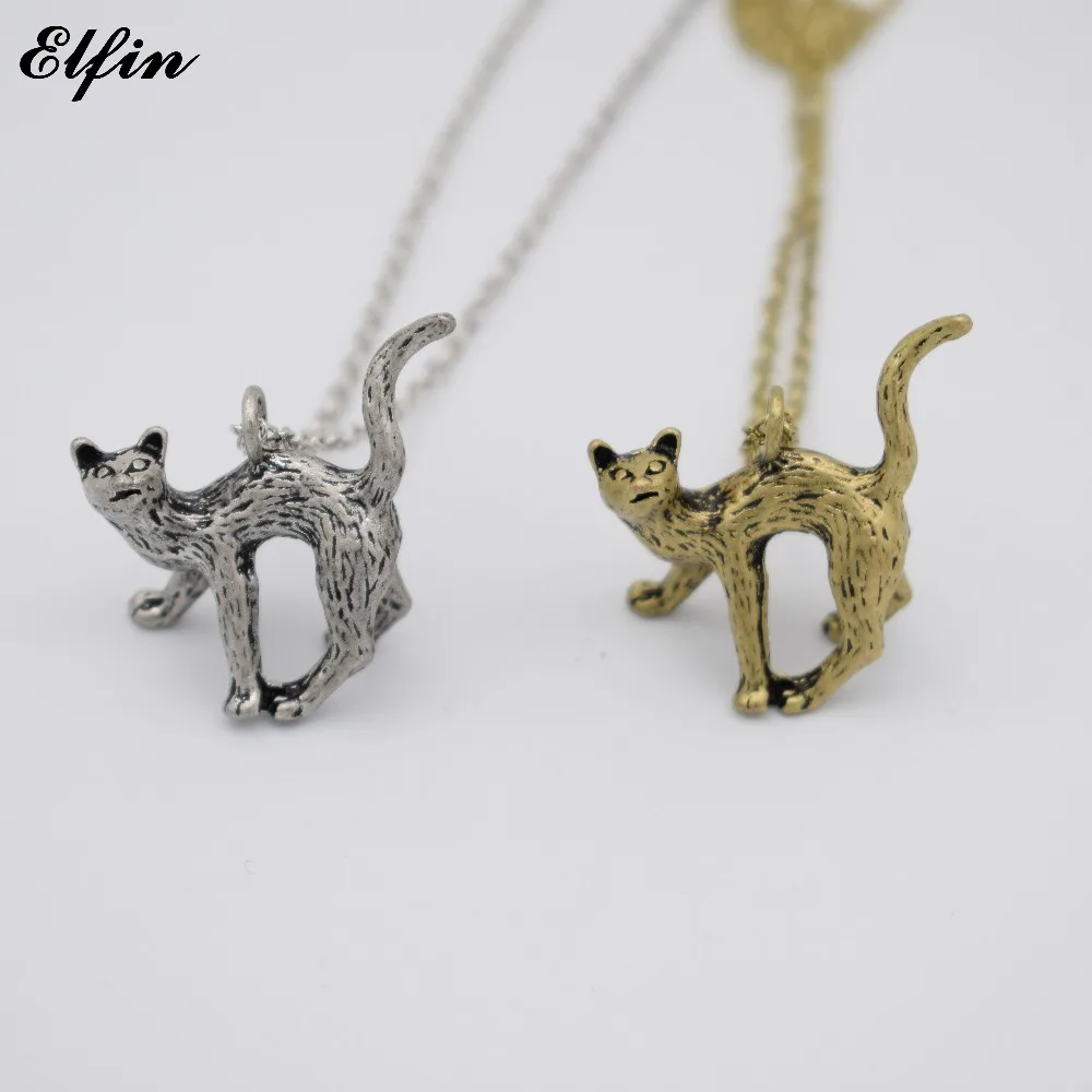 Эльфин оптом трендовые винтажные 3D ожерелья с котом ювелирные изделия в виде