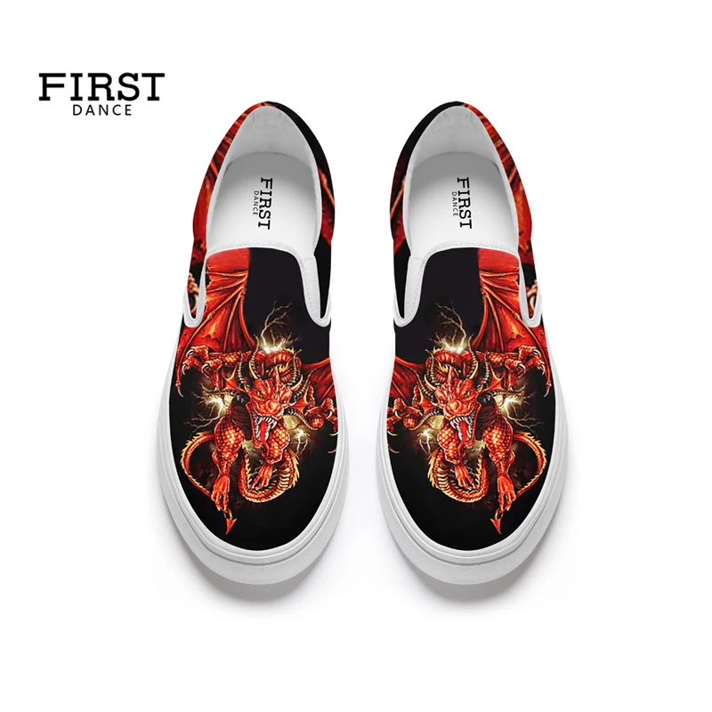 

Printing 3D Dragon Spring Women Flats Shoes New Summer Men's Casual Slip-On Sneaker Younger Lightweight Walking Loafers boat