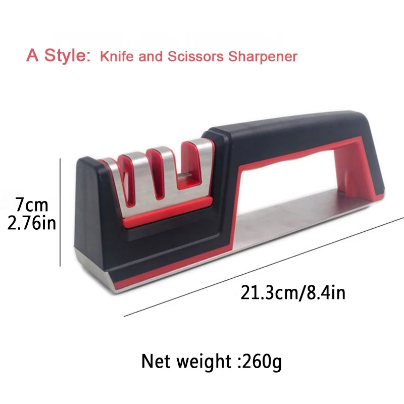 A Sharpener Профессиональная точилка для ножей, 3 этапа, кухонные ножи, заточка, вольфрам, Алмазный керамический точильный камень, слот, точилка, инструмент - Цвет: A Sharpener