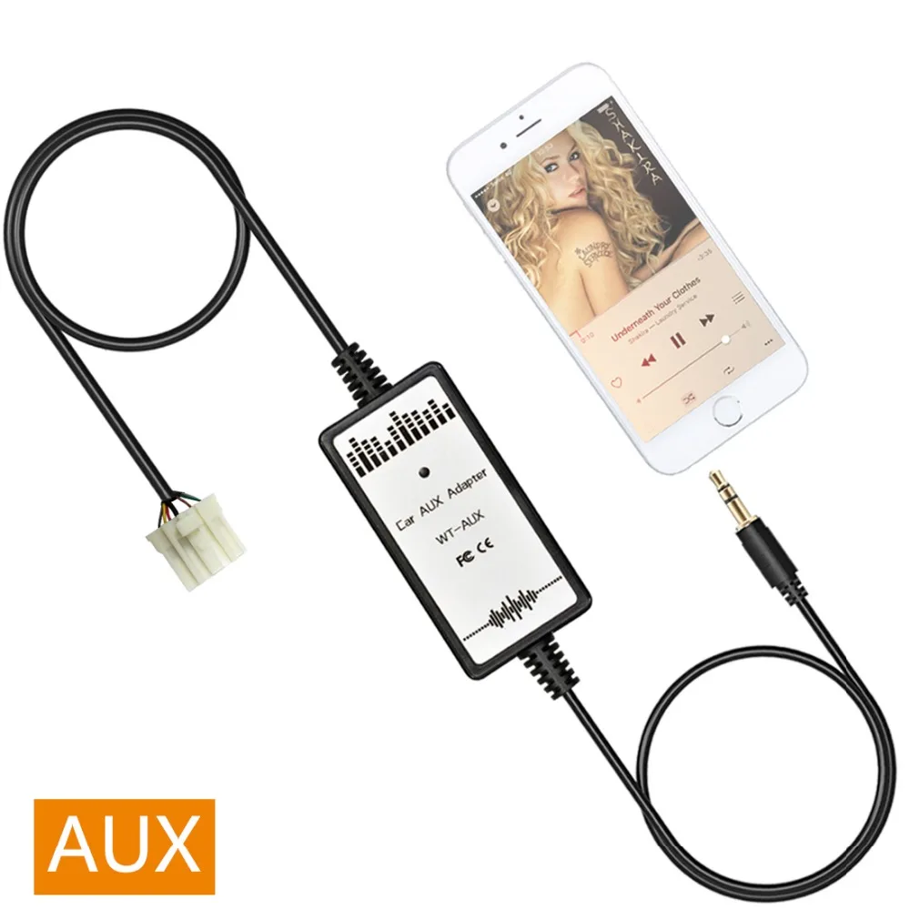 Стерео 3.5 мм вспомогательных аудио Вход адаптер AUX Jack MP3 Ipod Интерфейс для Mazda 3 2004 2008