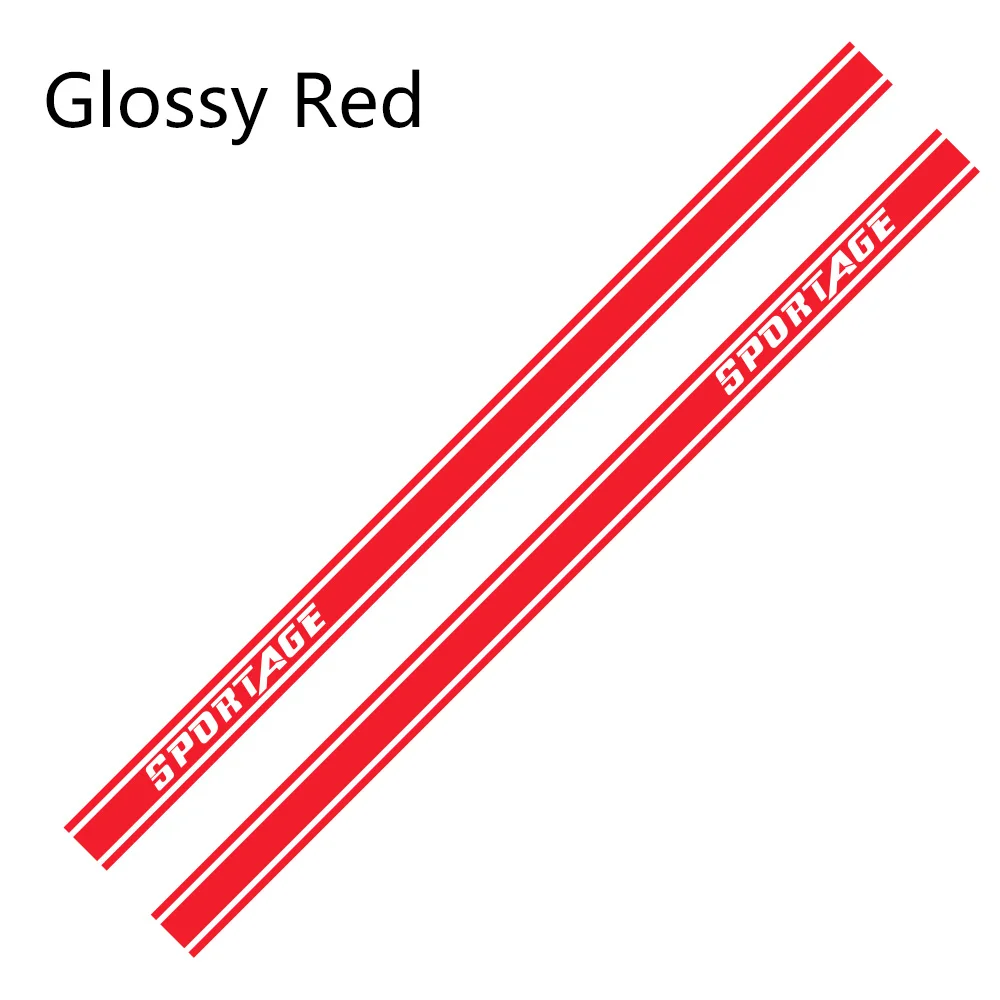 Glossy Red Автомобильные наклейки длинные Боковые Полосатые наклейки DIY Авто Виниловая пленка Стайлинг наклейки гоночный Стайлинг для KIA SPORTAGE Тюнинг автомобиля аксессуары - Название цвета: Glossy Red