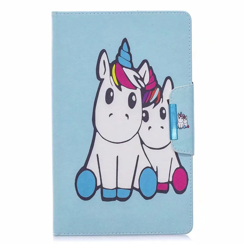 Blue Unicorn Чехол Hoesje для samsung Tab A 10,1 чехол милый Единорог панда цветок планшет чехол Funda для Galaxy Tab A 10,1 SM-T510 SM-T515 - Цвет: Blue Unicorn