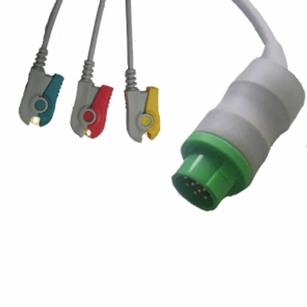 Schiller/Bruker SM784 SM785(ODAM) цельный трехпроводной ЭКГ кабель со свинцовым проводом