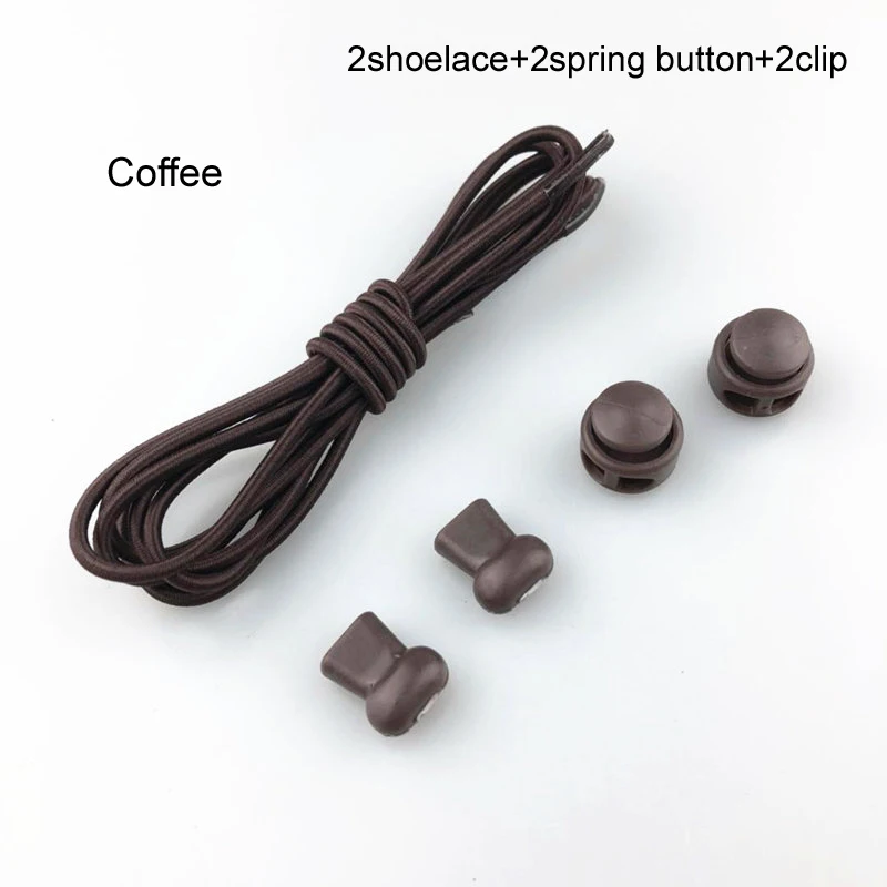 coffee Растягивающиеся шнурки 22 цвета пара фиксирующих шнурков для обуви эластичные шнурки для кроссовок шнурки для бега/триатлона - Цвет: coffee