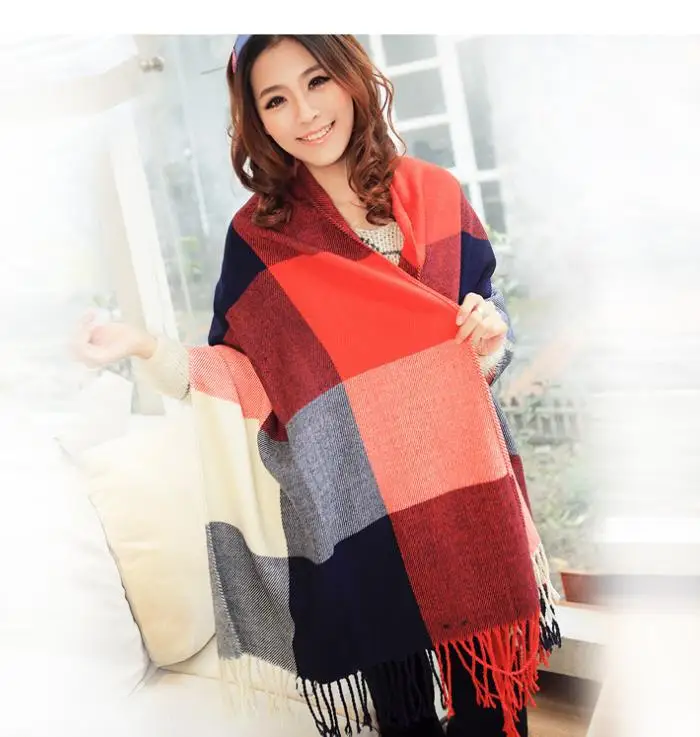 Оптовая продажа большие женские клетчатые шарфы длинный шарф модные большой