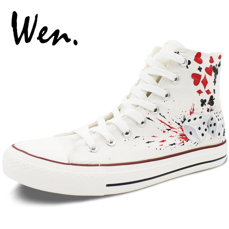 Wen дизайн с ручной росписью обуви пользовательские покерные игральные кости