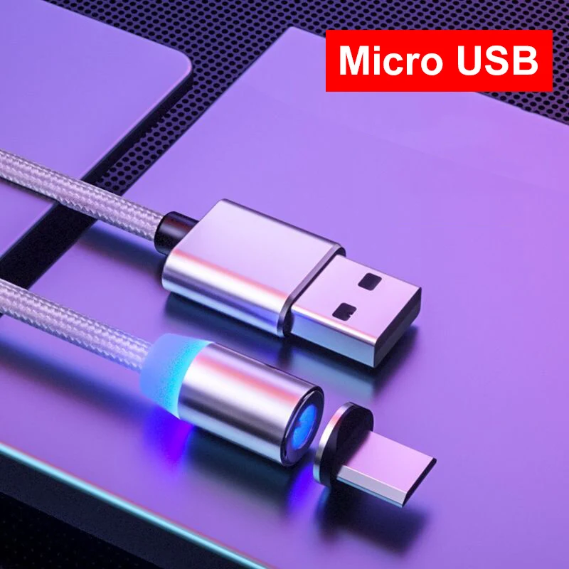 Silver Micro Cable Магнитный usb-кабель Олаф, Кабель Microusb для быстрой зарядки, кабель USB типа C, магнитный кабель для зарядки и передачи данных, кабель Micro usb для мобильных телефонов, кабель USB - Цвет: Silver Micro Cable