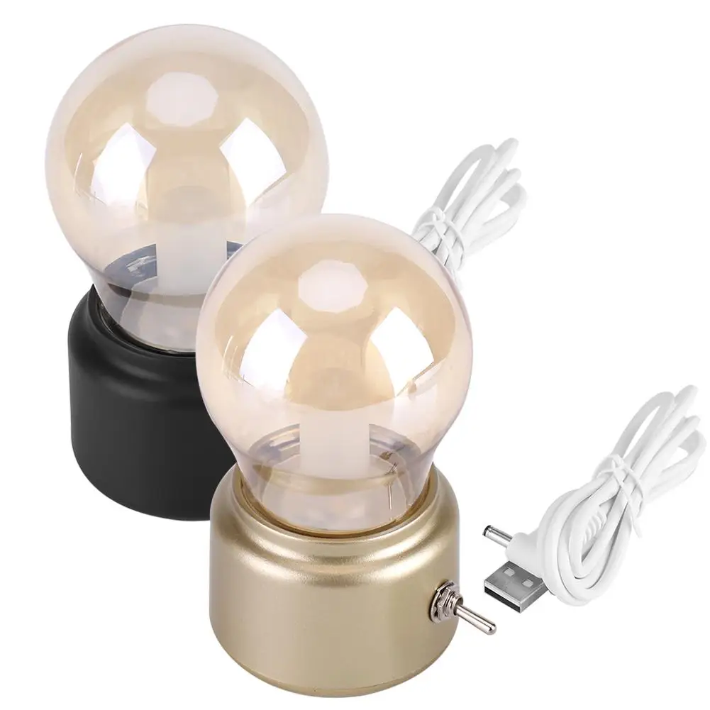 Светодиодный Ночной светильник 5W USB аккумуляторная Ночная лампа ретро прикроватная настольная лампа