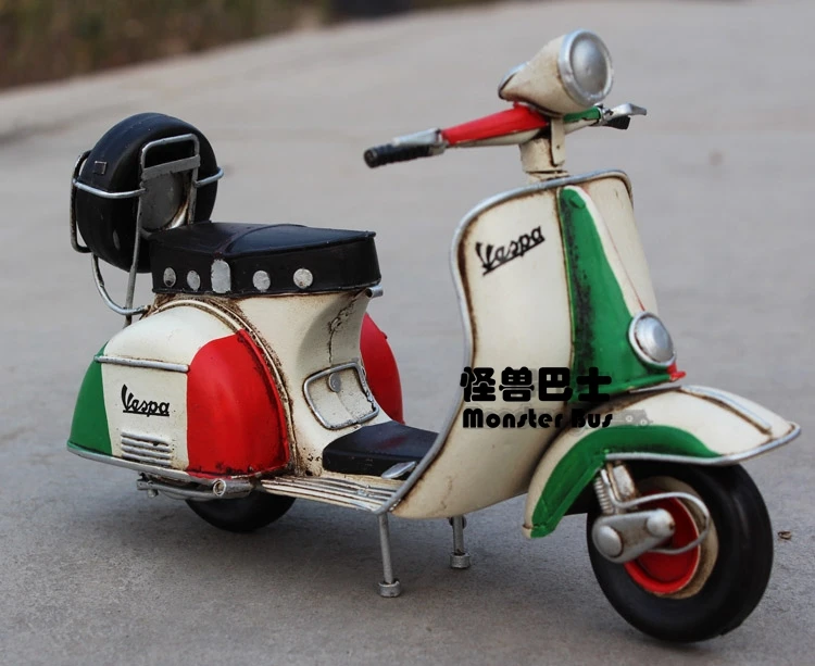 Модель мотоцикла ручной работы модель листового железа 1:12 Классический VESPA 1955