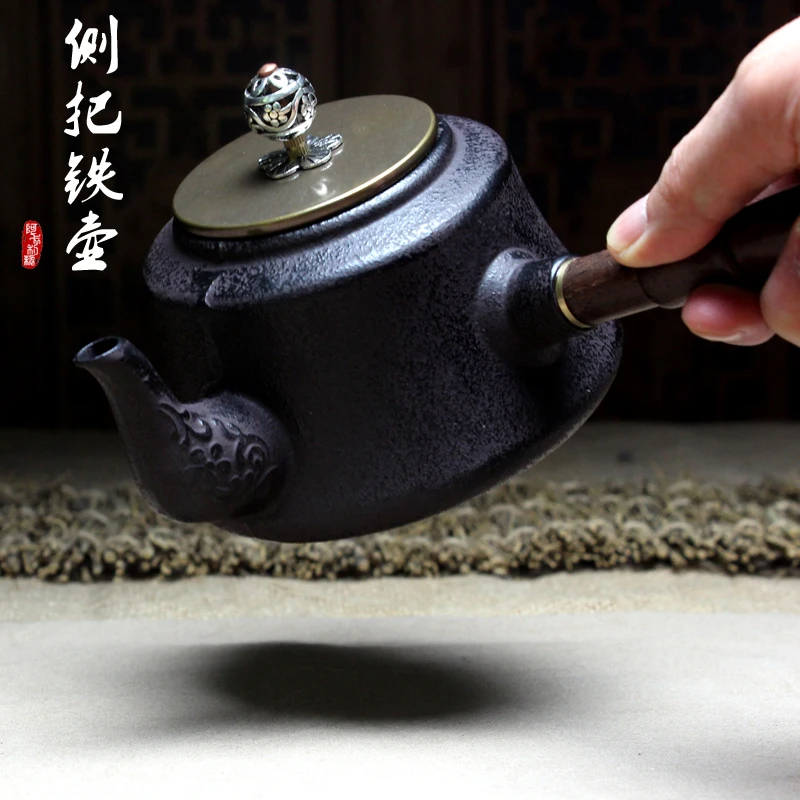 

Cast iron pot of side Ebony side put the cooking pot wooden Japanese tea glass teapot ceramic teapot