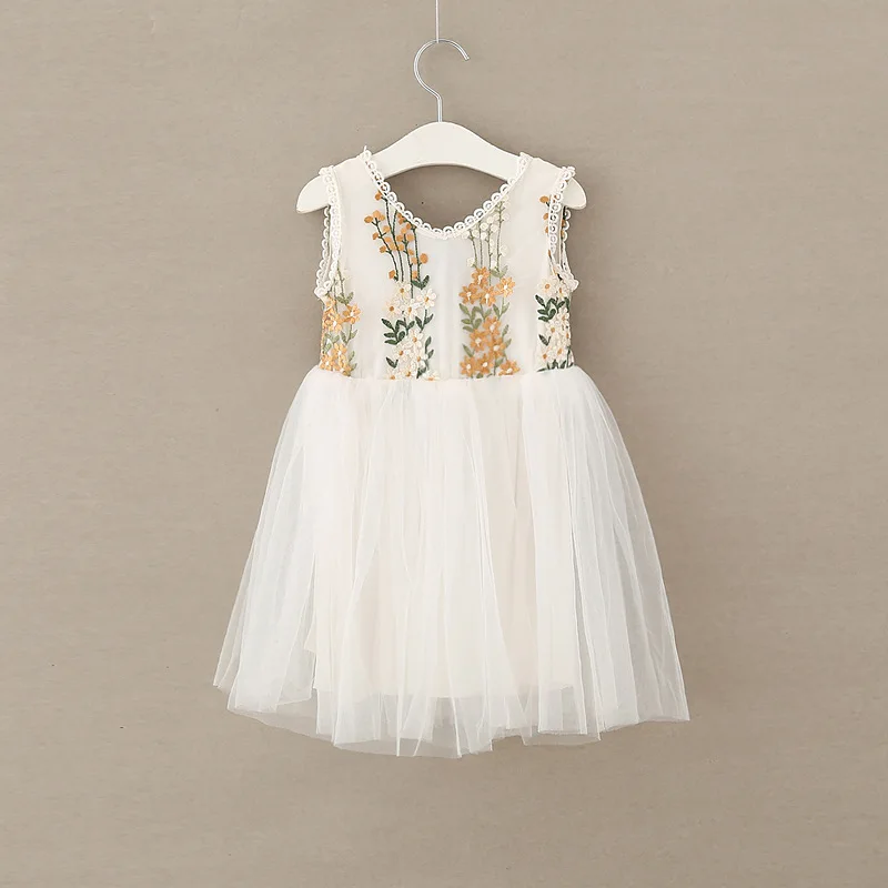 Для девочек с кружевной отделкой вышивкой Тюлевое платье принцессы праздничные