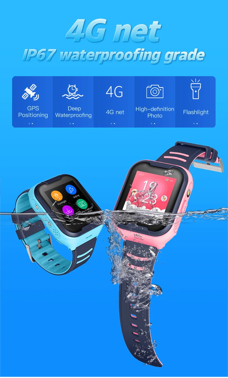 Детские Смарт-часы 4G Full Netcom водонепроницаемые часы с GPS функцией видеозвонка