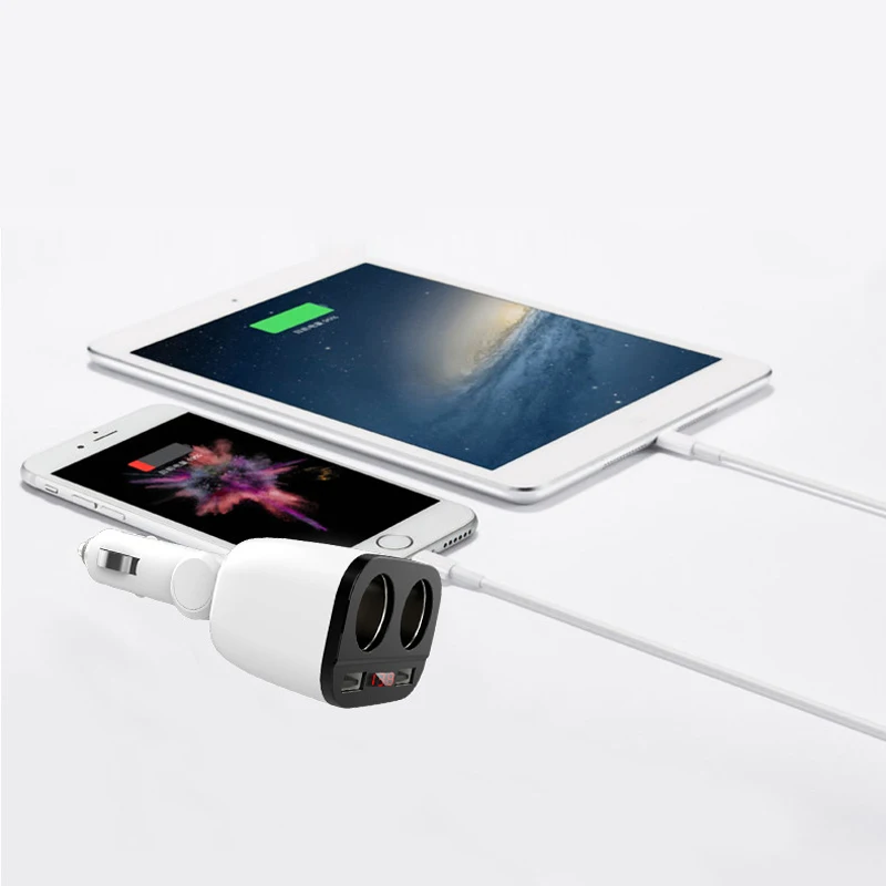 Автомобильное зарядное устройство с двумя USB-портами 5 В 2 4 А быстрая зарядка USB