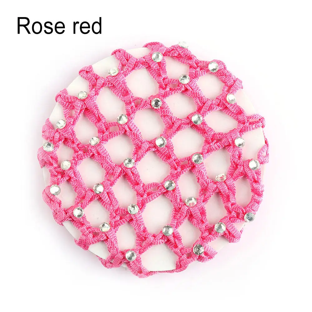 rose red 1 шт. эластичное вязаное крючком сетка для волос белый жемчуг сетка балетный снуд пучок покрытие волос инструмент для укладки волос 6 цветов на выбор инструменты для волос и макияжа - Цвет: rose red