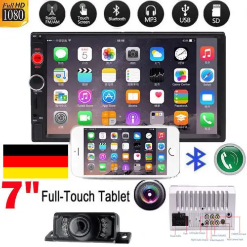 Автомагнитола 2 Din 6 дюйма сенсорный экран без DVD/CD проигрывателя Авторадио Bluetooth Aux
