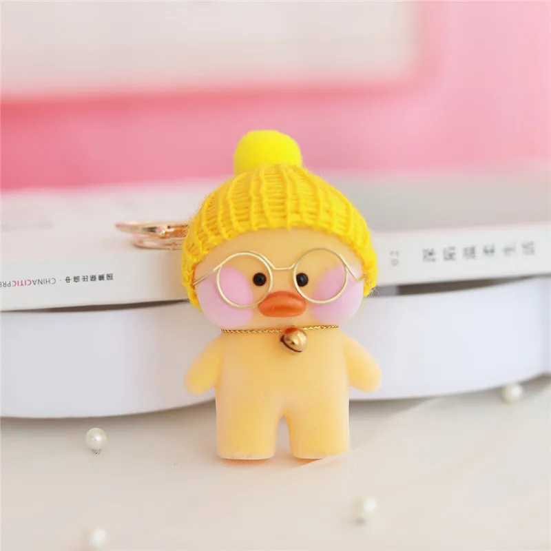 8 см Kawaii LaLafanfan кафе подвеска с форме утки брелок мультфильм милый утка автомобиль Декор Животные Куклы Игрушки для девочек подарок на день рождения для детей