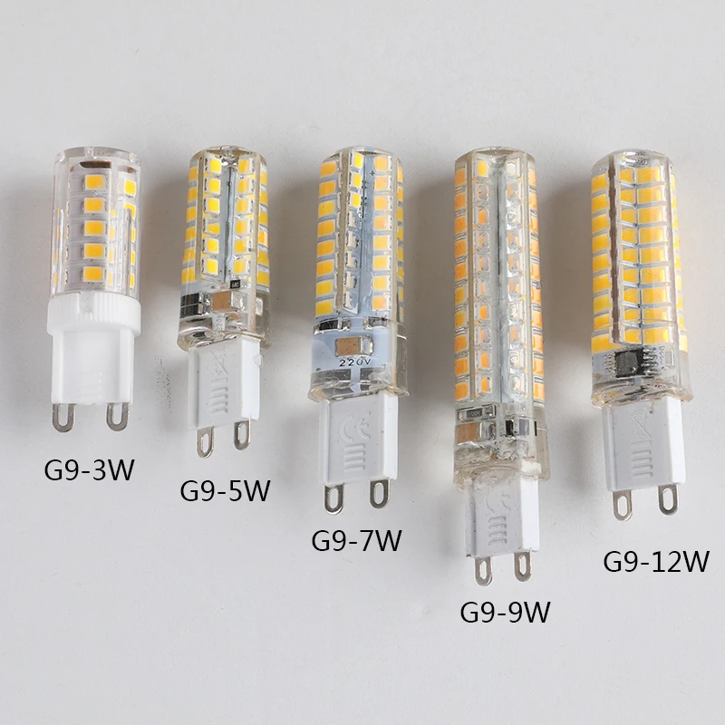 G4 G9 светодиодные лампы SMD 2835 3014 AC220V LED 3 Вт 5 7 9 12 кукурузы для Chanderliers 360 градусов