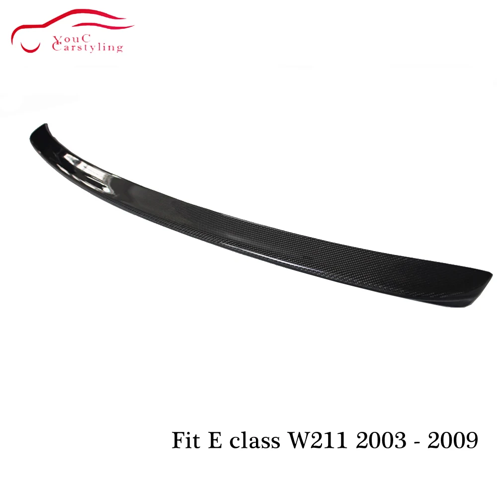 W211 AMG Style Carbon Fiber Rear Spoiler Trunk Boot Lip Splitter for Mercedes E class 4-door Sedan 2003 - 2009 E350 E400 | Автомобили и