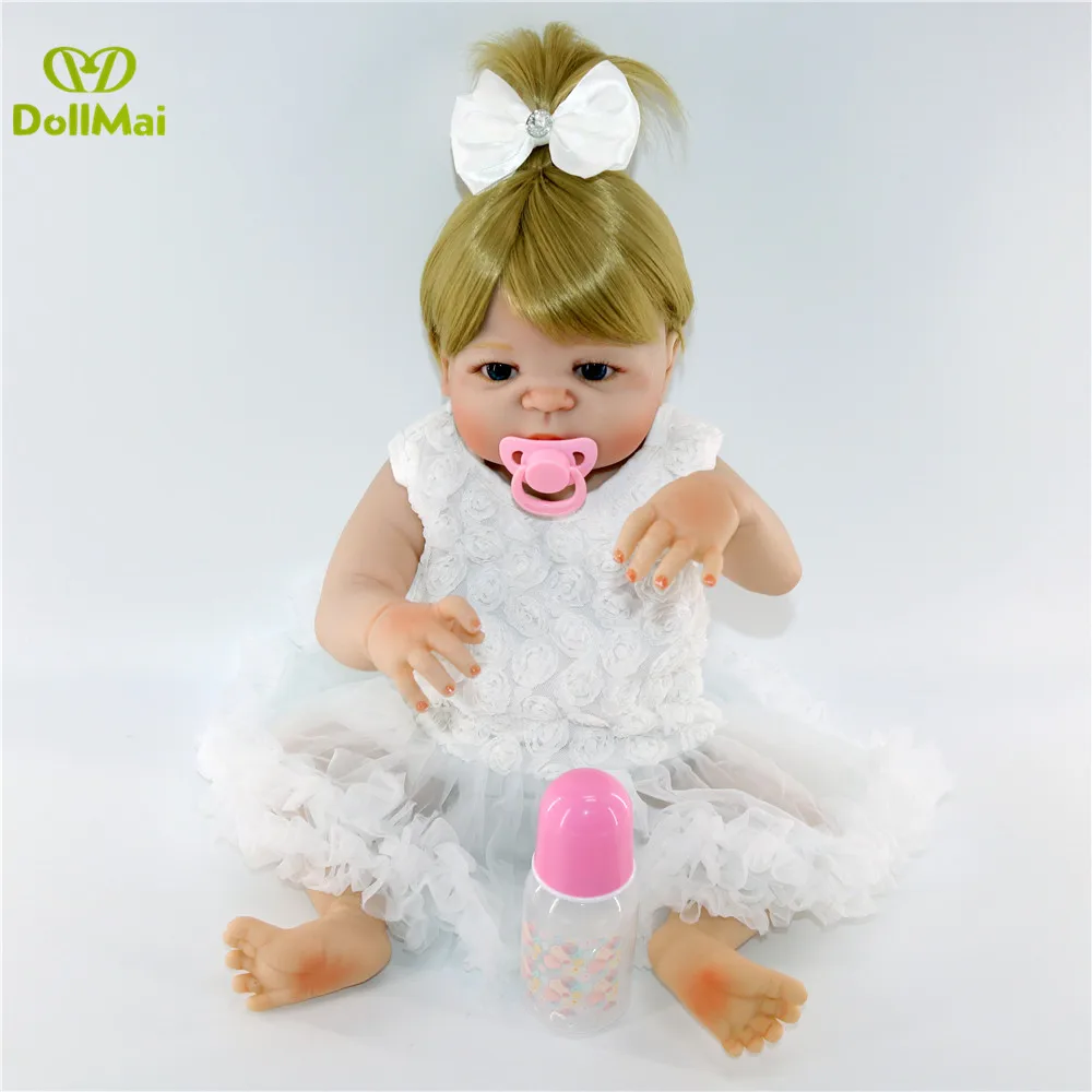 Реалистичная силиконовая виниловая кукла для младенцев 23 дюйма модные куклы