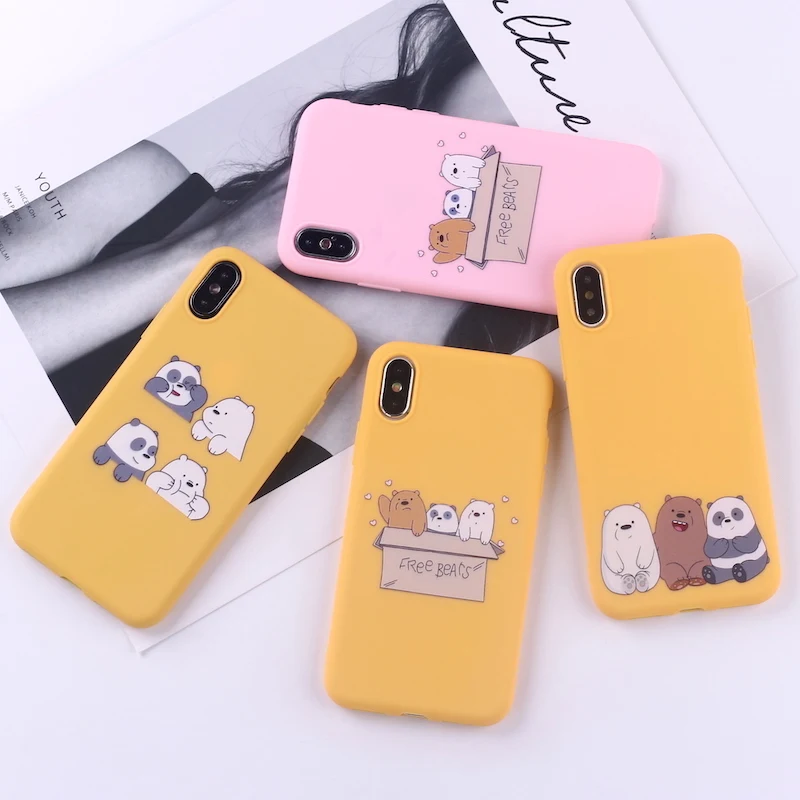 Мягкий силиконовый чехол с милым забавным медведем из мультфильма мама для iPhone 12