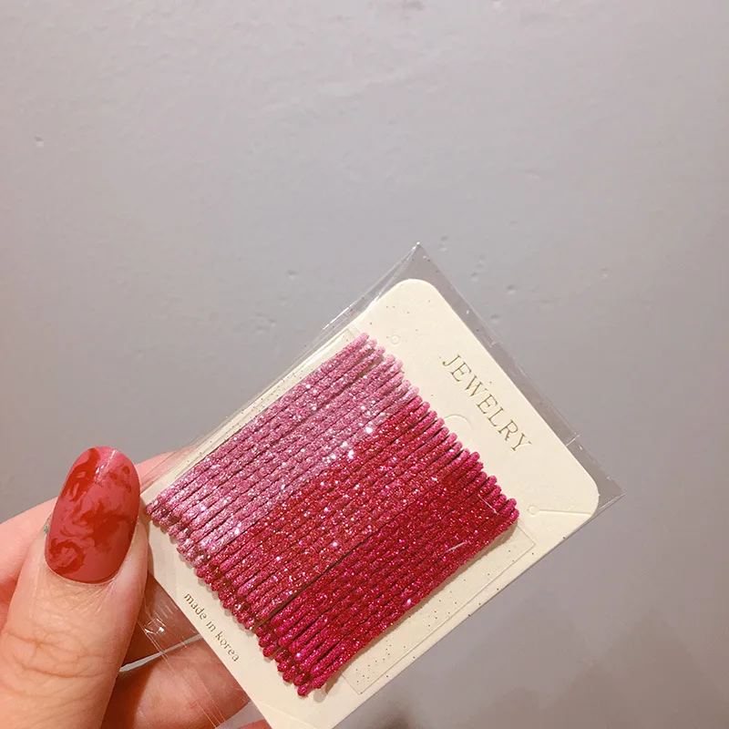 pink 24 шт./компл. блеск Заколки для волос заколка Свадебные украшения для волос сплав ювелирные украшения для волос аксессуары для волос для Для женщин и девочек - Цвет: pink