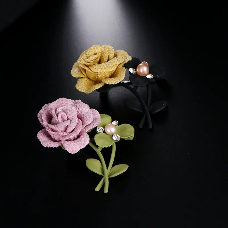 2019 Элегантная Брошь в виде цветка розы булавка стразы из хрустальной ткани