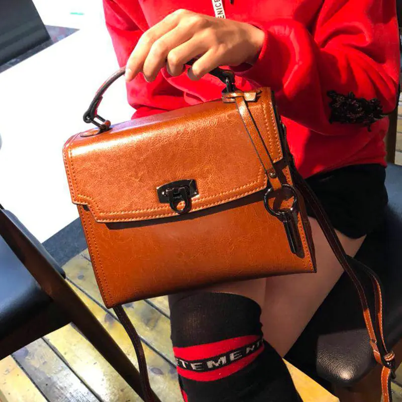 2018 авангарда личности новые кожаные сумки масло воск кожаная сумка модные