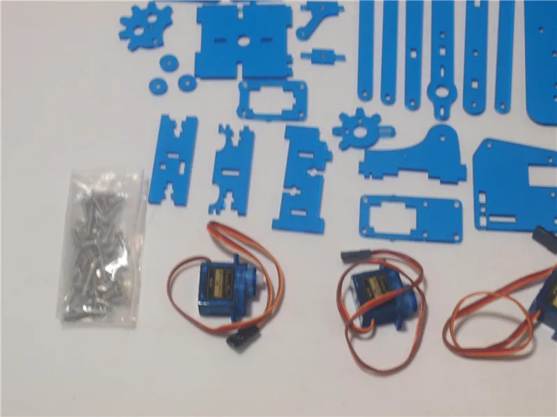 DIY meArm Mini Industrial Robotic Arm Deluxe Kit лазерная резка синий цвет акриловая пластина рамка + 9 g