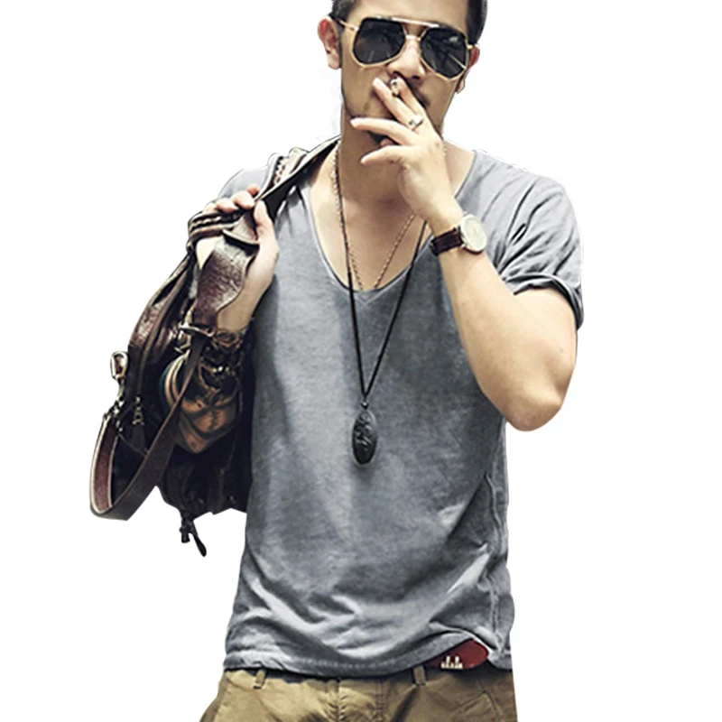 Все мужские футболки Фитнес ретро v образным вырезом хлопчатобумажная одежда