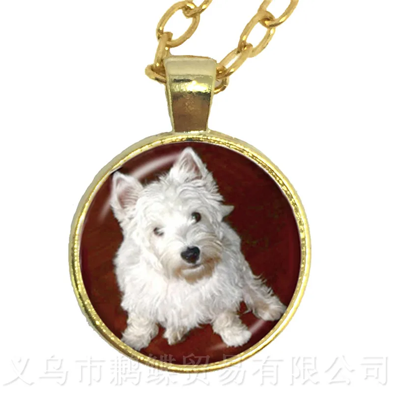 Schnauzer фото ожерелье 25 мм Круглый купол стеклянный узор с животными серии кулон