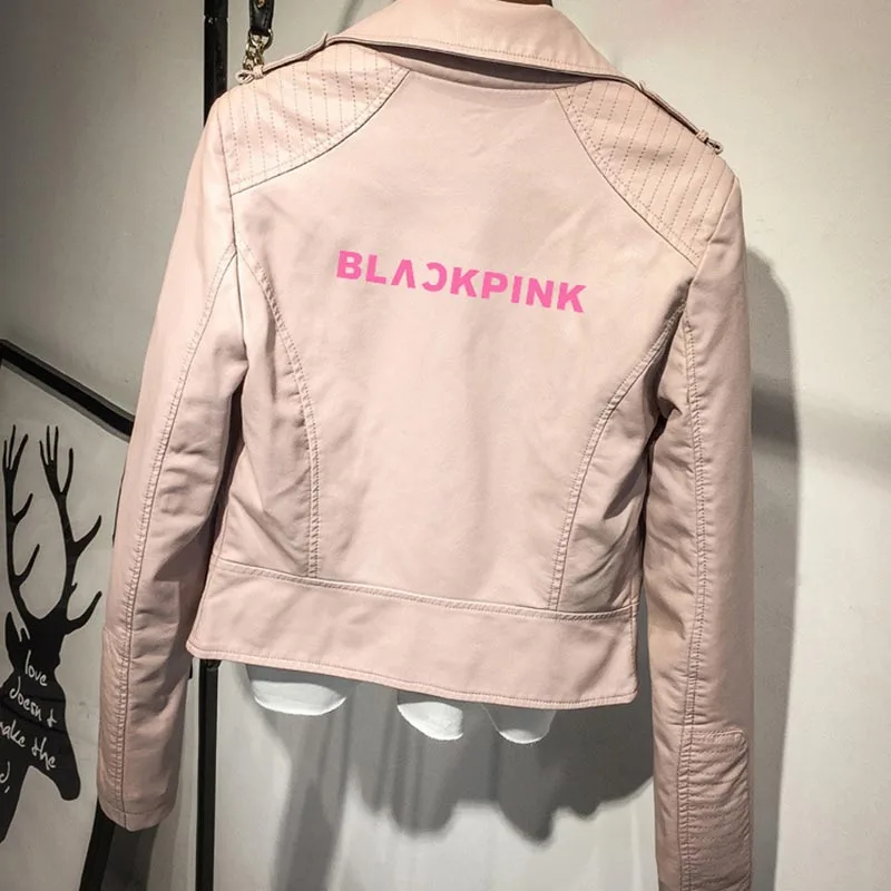 Kpop BLACKPINK корейские зауженные кожаные куртки хорошего качества Женская мода уличная куртка Новая мода короткая куртка одежда - Цвет: 13