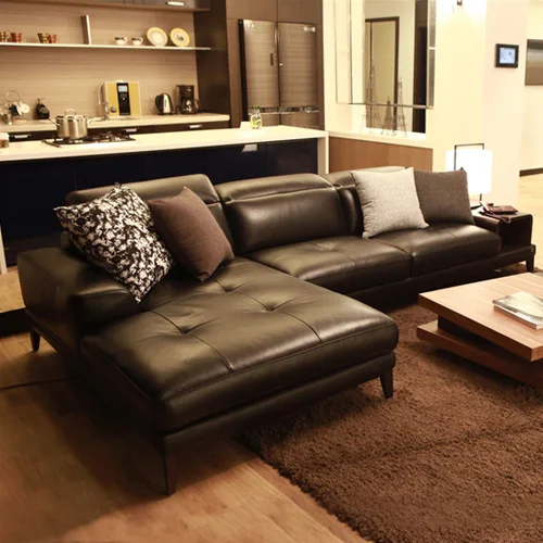 Диван секционный из натуральной коровьей кожи модная мебель для гостиной