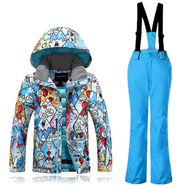 Детский комплект одежды Gsou для снежной погоды водонепроницаемый дышащий лыжный