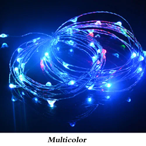 Multicolor 2/5/10m 4,5 V Медный провод свет шнура AA Батарея приведенный в действие светодиодный Сказочный свет клуб праздничный декор для рождественской вечеринки декор - Испускаемый цвет: Multicolor