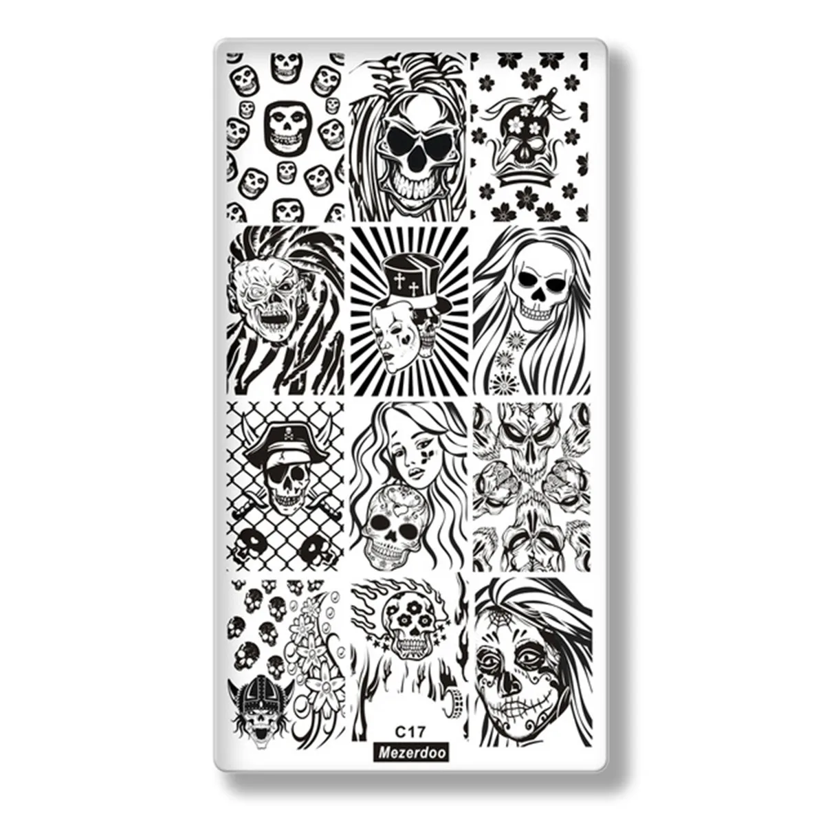 4 шт./компл. скелет черепа ужасов маникюрные инструменты шаблон для дизайна