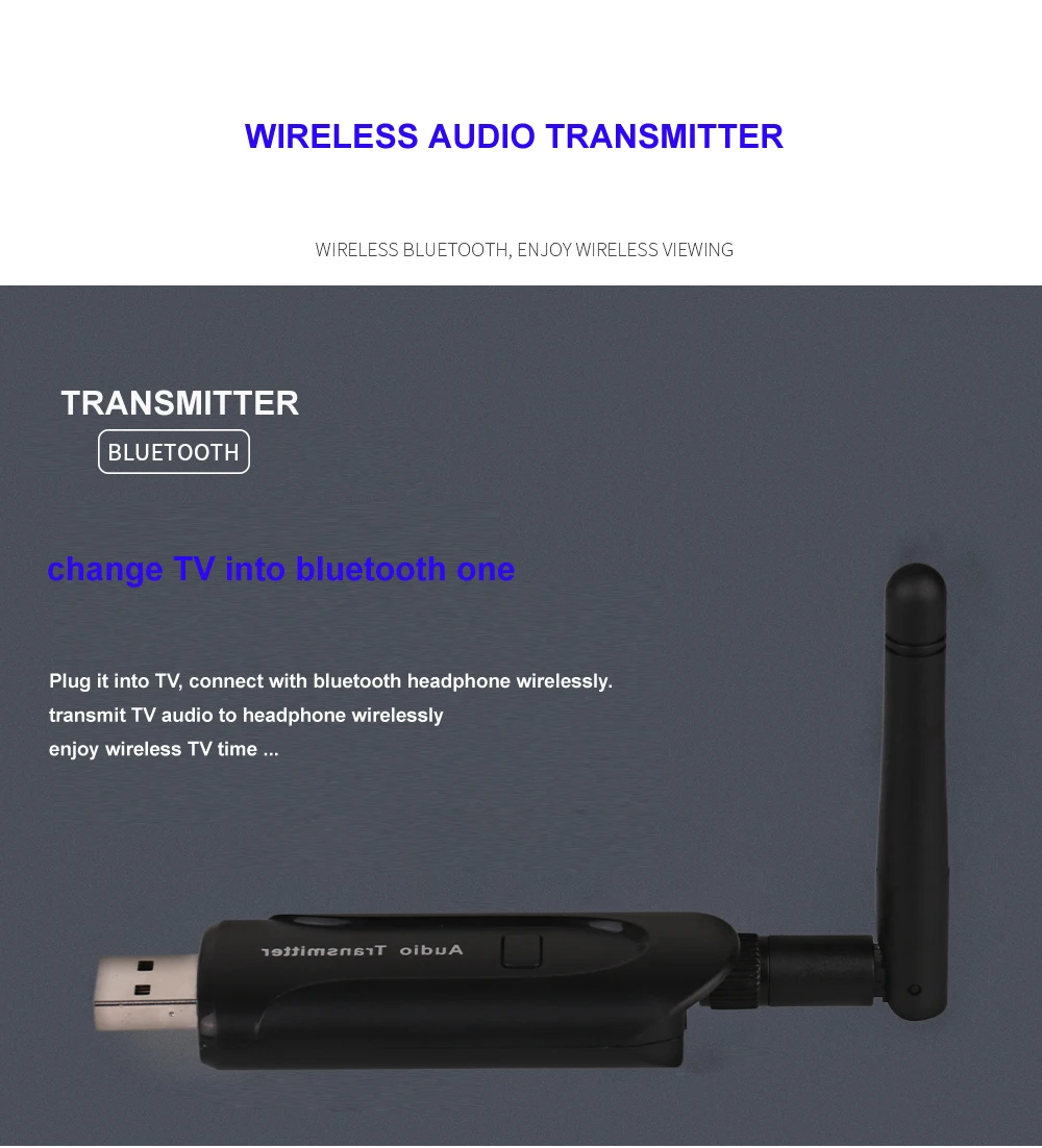 Новый B5 беспроводной Bluetooth передатчик с антенной 3 5 мм A2DP музыкальный адаптер